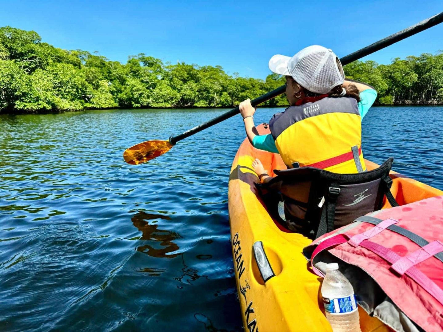 Kayaker on a mangrove creek in South Florida